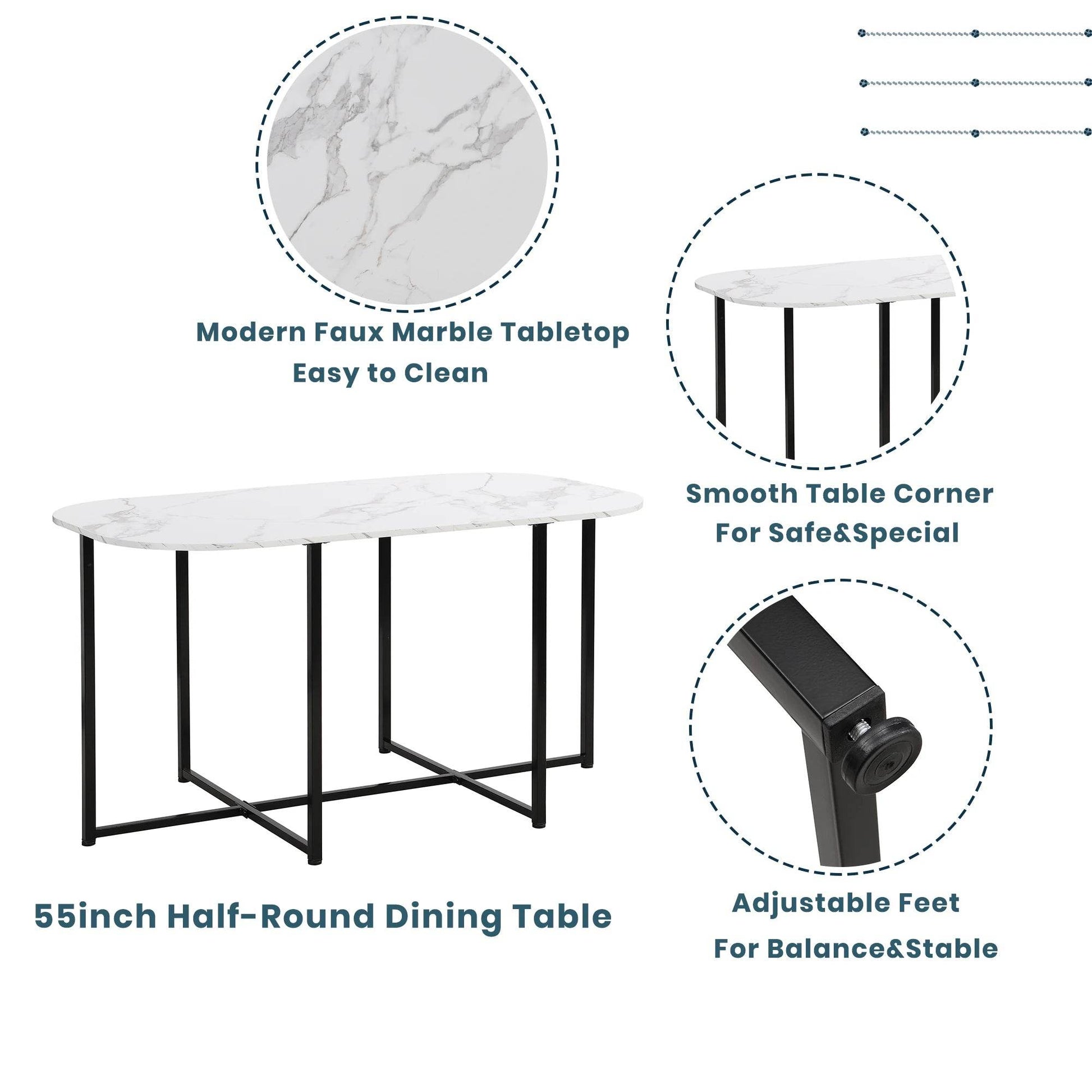 TOPMAX Modern 7-Piece Dining Table Set - Loft&Timber