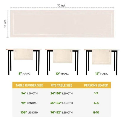 Linen Table Runner 13 x 72 Inches - Loft&Timber
