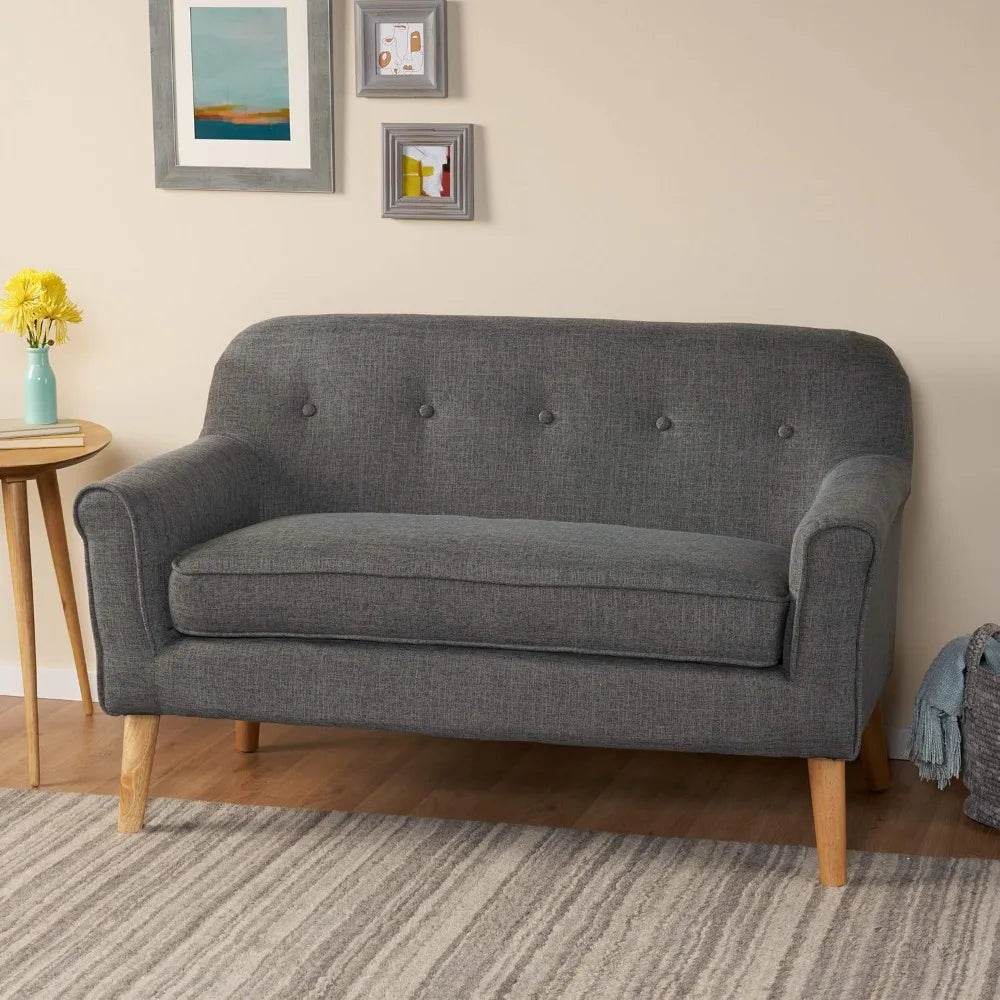 Mariah Mid-Century Modern Loveseat, Grey - Loft&Timber