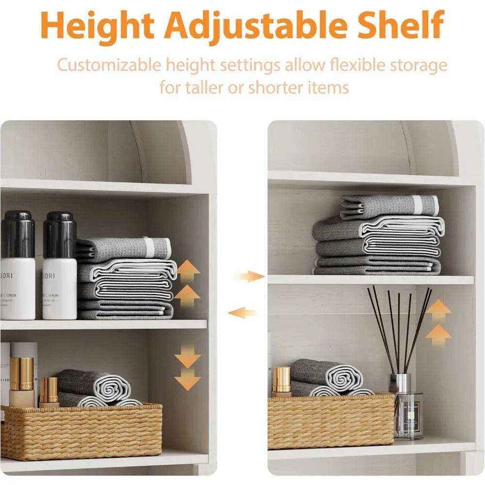 Contemporary 23.7 inch wide storage cabinet with acrylic doors over toilet - Loft&Timber