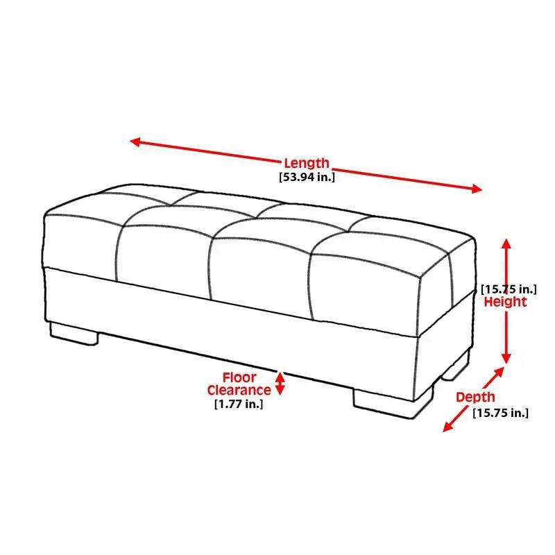 Convertible Ottoman with Storage, Brown PU Leather Upholstered Furniture - Loft&Timber