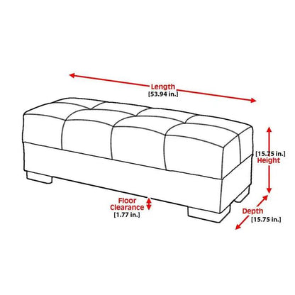 Convertible Ottoman with Storage, Brown PU Leather Upholstered Furniture - Loft&Timber