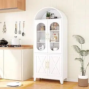 73" H Metal Tall Arched Pantry Cabinet - Loft&Timber