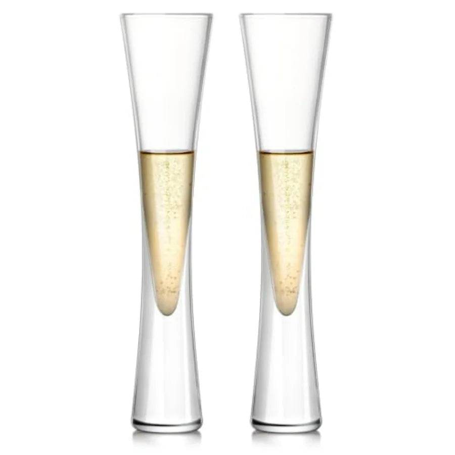 Hand Blown Clear Crystal Champagne Flute Glasses - Loft&Timber