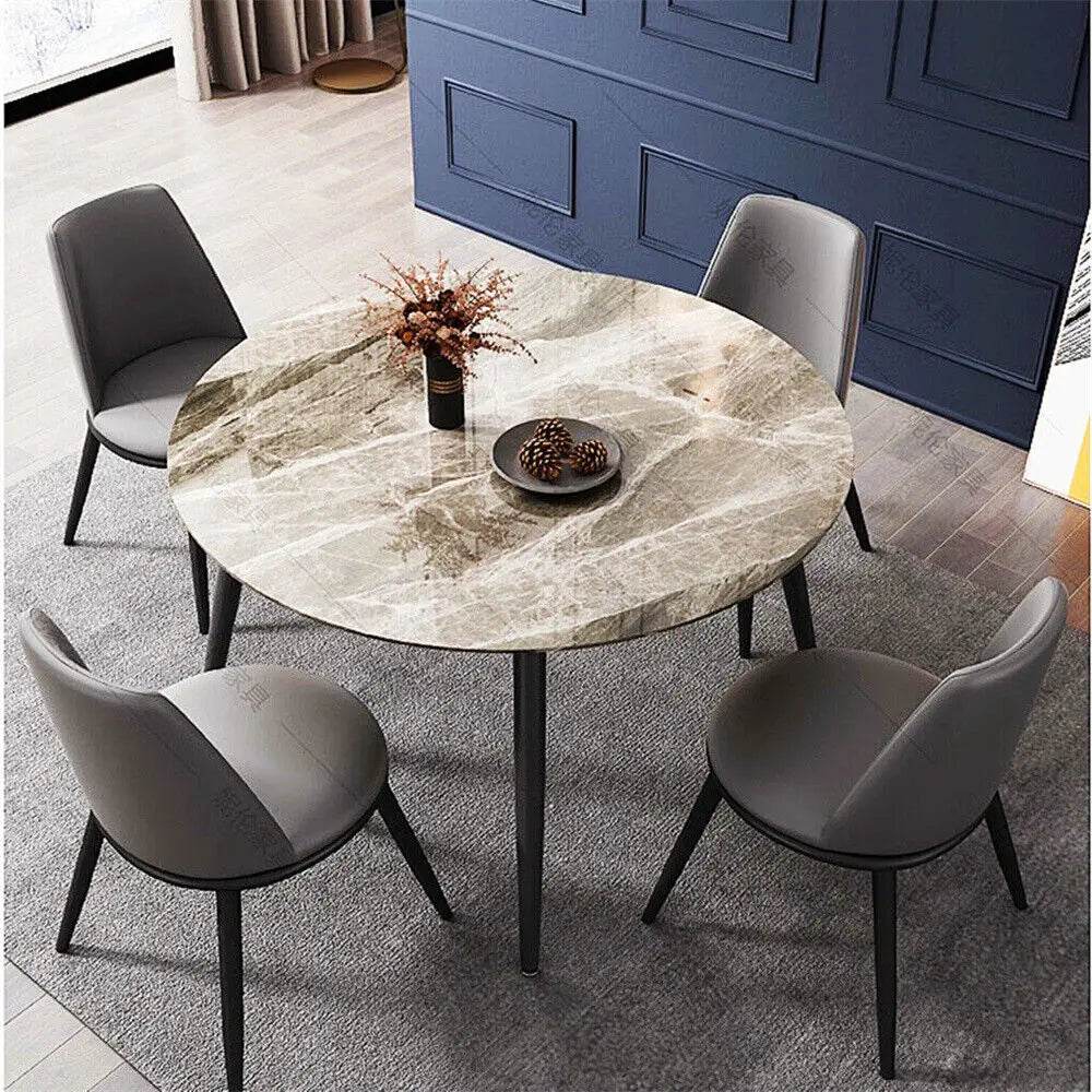 Modern Round Kitchen Dining Table Marble Top 80cm Diameter - Loft&Timber