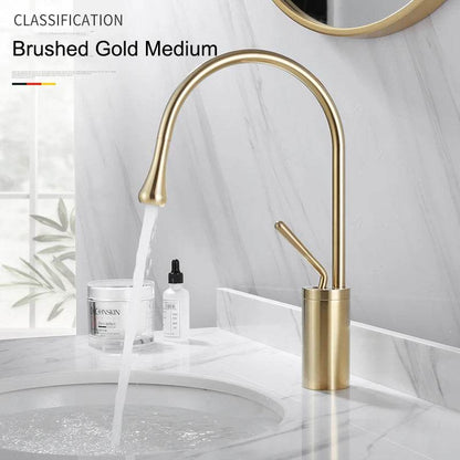 Brushed Gold Basin Faucet - Loft&Timber