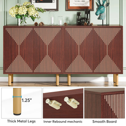 59" Tribesigns Modern Natural Storage Cabinet; Freestanding Floor Cabinet - Loft&Timber