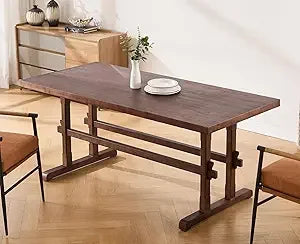 Solid Wood Dining Table for 4-6 People, 70" Large Kitchen Table - Loft&Timber