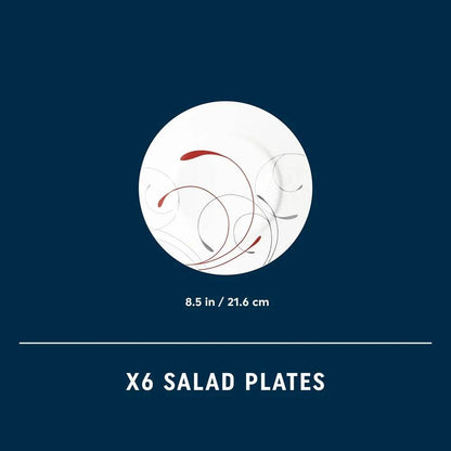8.5 Inch Glass Salad Plate Set of 6 Durable Stackable Microwave Dishwasher Safe