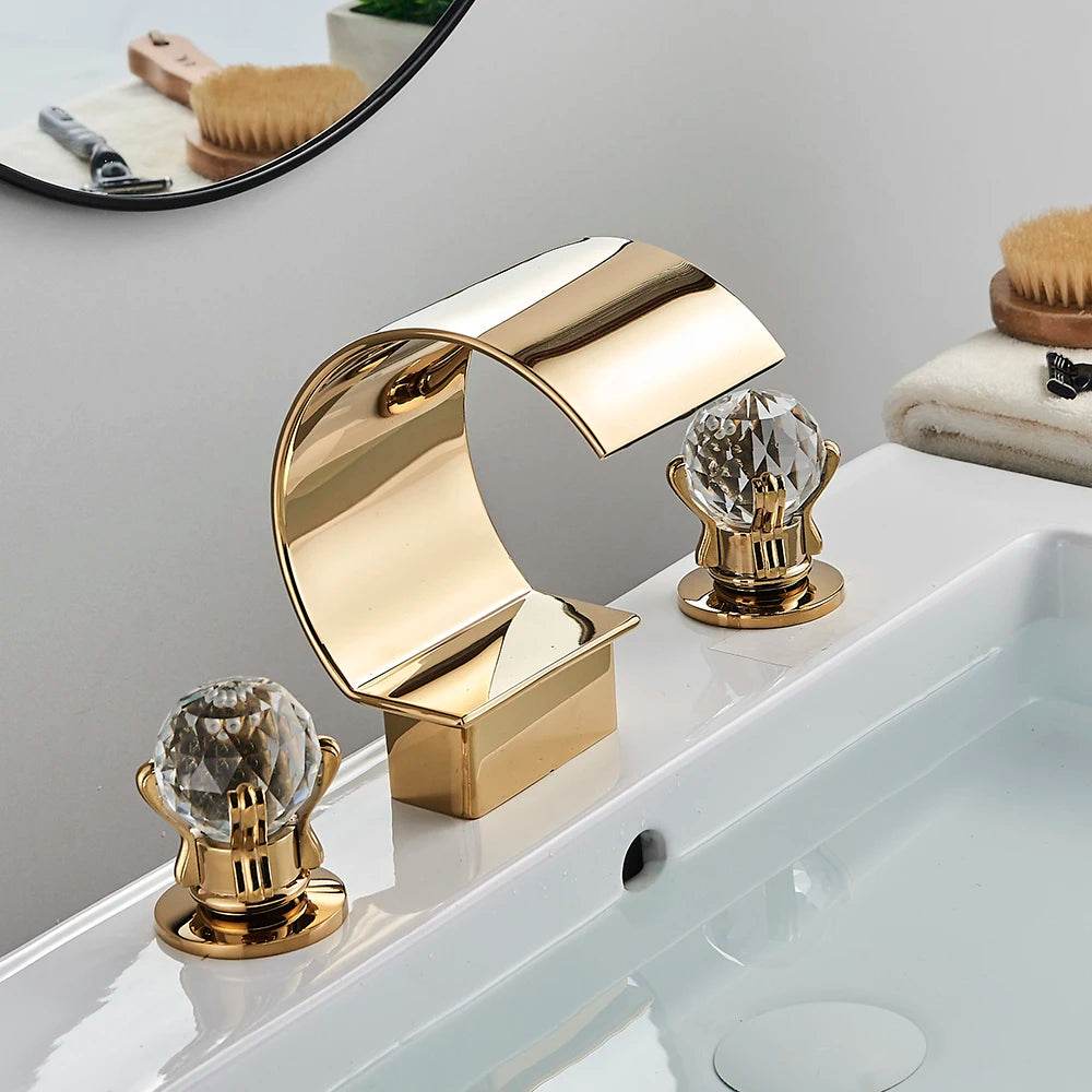Senlesen Luxury Golden Waterfall Basin Faucet - Loft&Timber