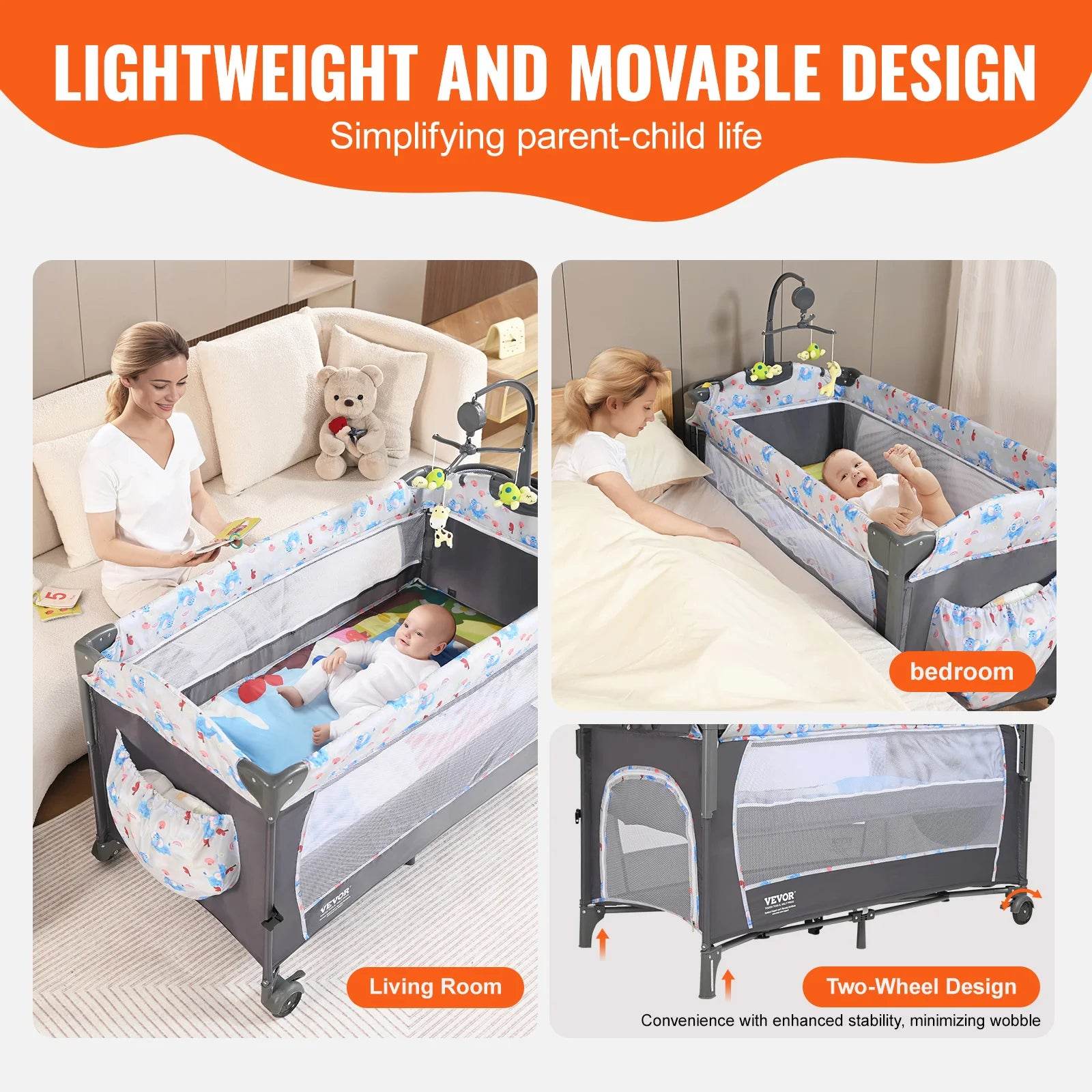 SucceBuy Baby Bassinet 77 pounds Load Capacity - Loft&Timber
