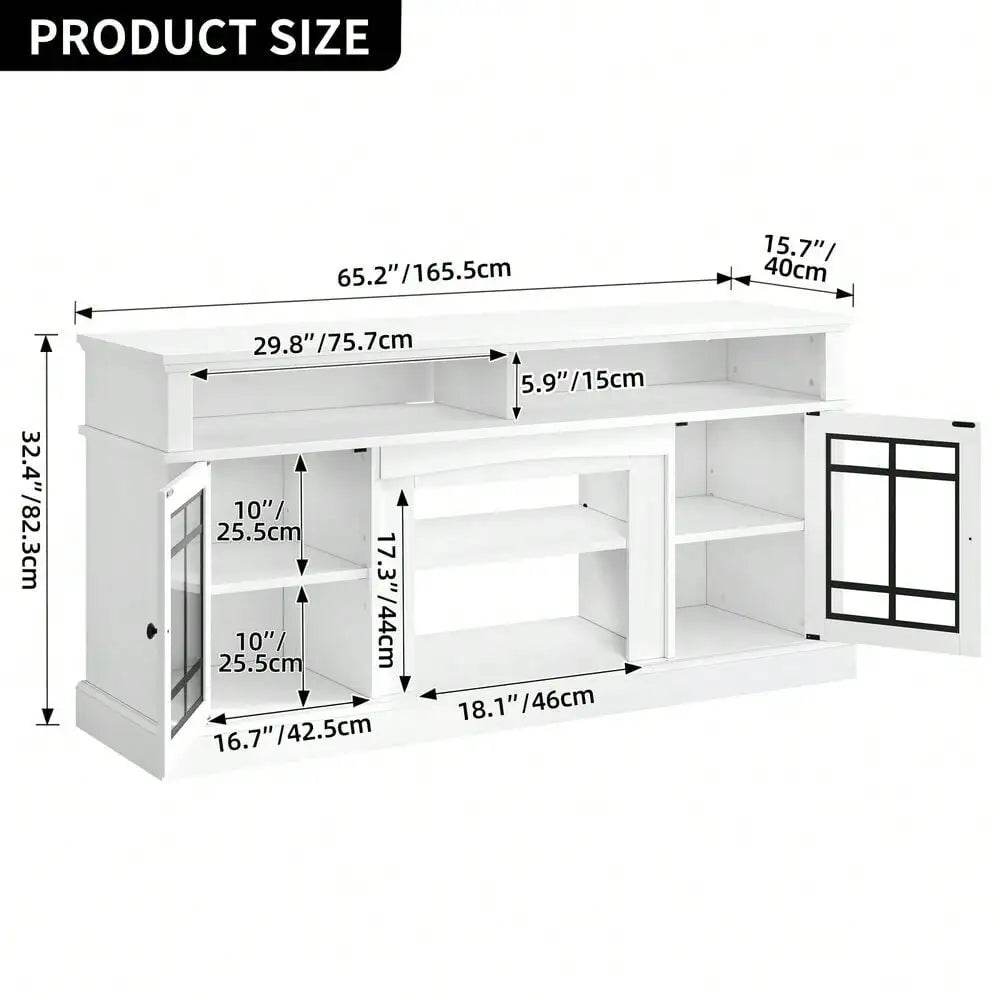 65'' Farmhouse Sideboard Buffet Cabinet with LED Light - Loft&Timber