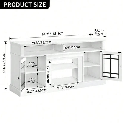 65'' Farmhouse Sideboard Buffet Cabinet with LED Light - Loft&Timber