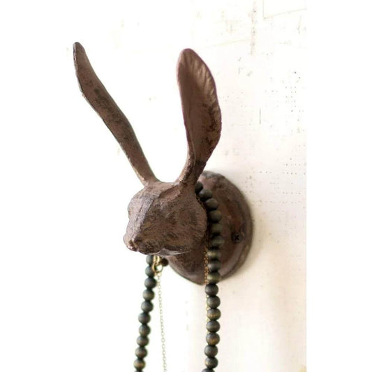 Rustic Cast Iron Rabbit Wall Hook Sturdy Decorative Hanger Fun Functional Home Decor Endless Possibilities Use Wall Mounting - Loft&Timber