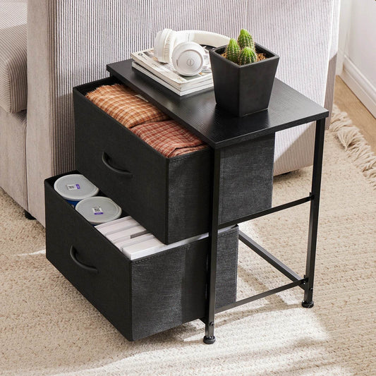 JHK Nightstand Bedside Table Storage - Loft&Timber