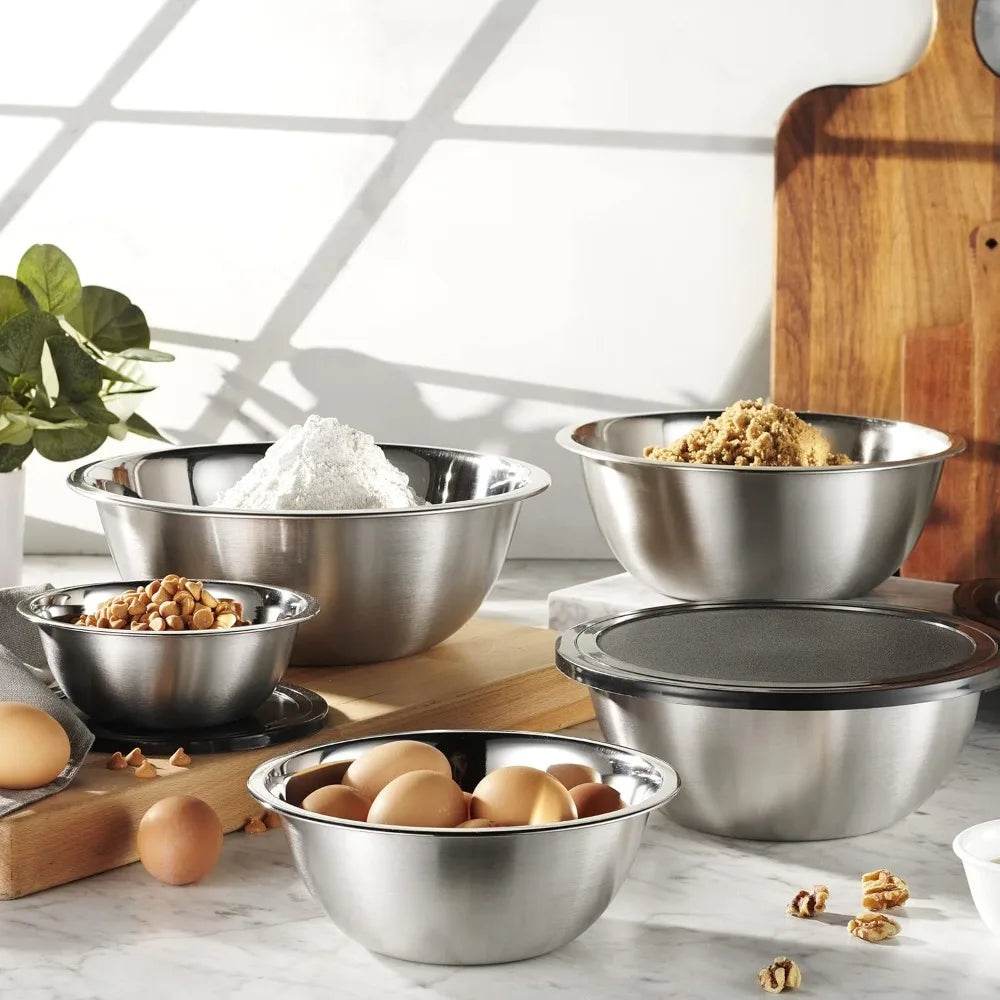 Stainless Steel Mixing Bowl Set, 10 Piece - Loft&Timber