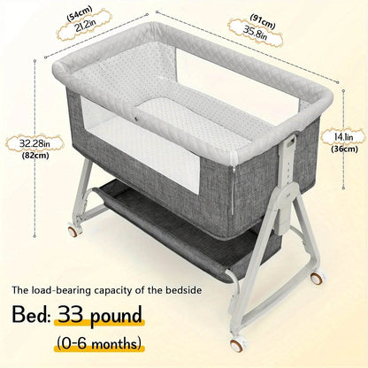 Baby Bassinet, Bedside, 3 in 1 - Loft&Timber