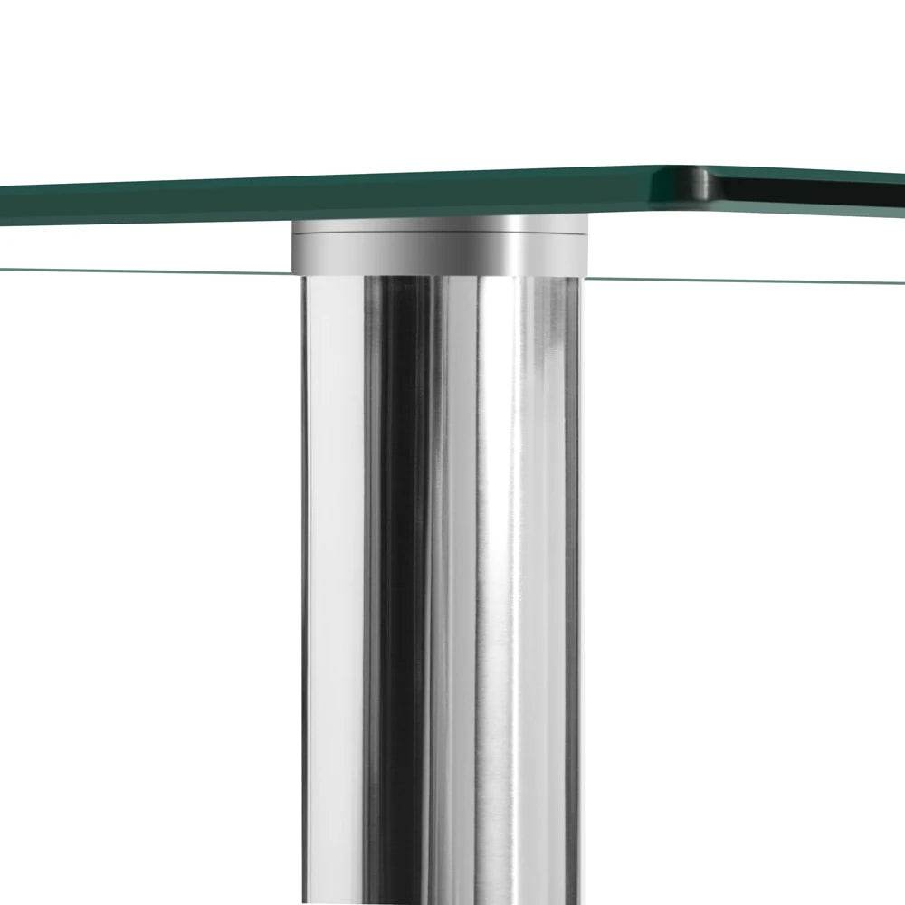 Simple Assembled Transparent Glass and Iron Dinner Table - Loft&Timber