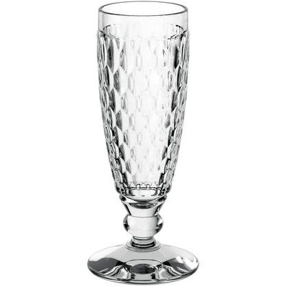 Champagne Glasses Set of 6 Crystal Clear Diamond Pattern - Loft&Timber