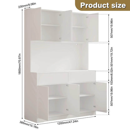 71'' Tall Kitchen Pantry with LED Lights - Loft&Timber