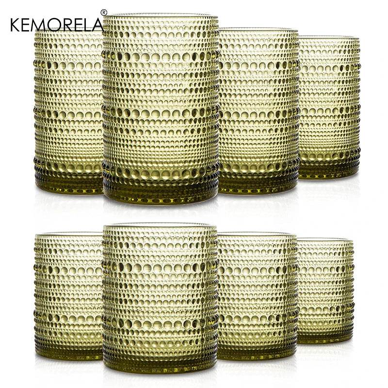 8PCS Vintage Raindrop Glass Cup 300/400ML Highball Glasses - Loft&Timber