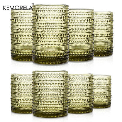 8PCS Vintage Raindrop Glass Cup 300/400ML Highball Glasses - Loft&Timber