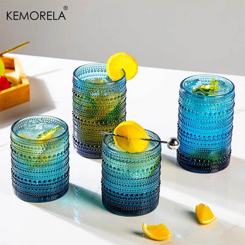 8PCS Vintage Raindrop Glass Cup 300/400ML Highball Glasses - Loft&Timber