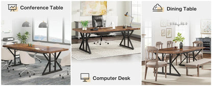 Farmhouse Dining Table for 6 People, 70.8" - Loft&Timber