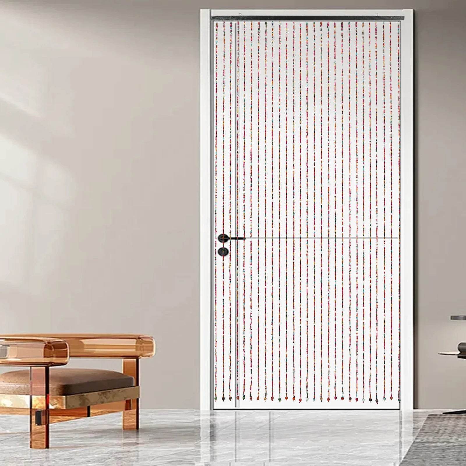 27 PCs Door Beaded Curtain, Bamboo Wooden Beaded - Loft&Timber