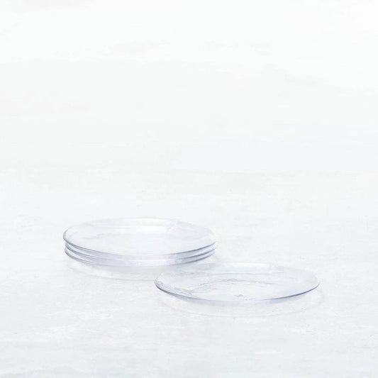 Clear Glass Salad Plate Set of 4 8 Inch - Loft&Timber