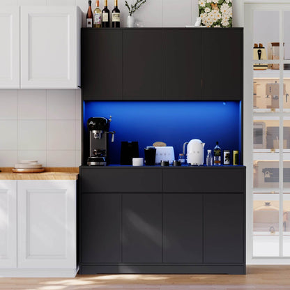 71'' Tall Kitchen Pantry with LED Lights - Loft&Timber