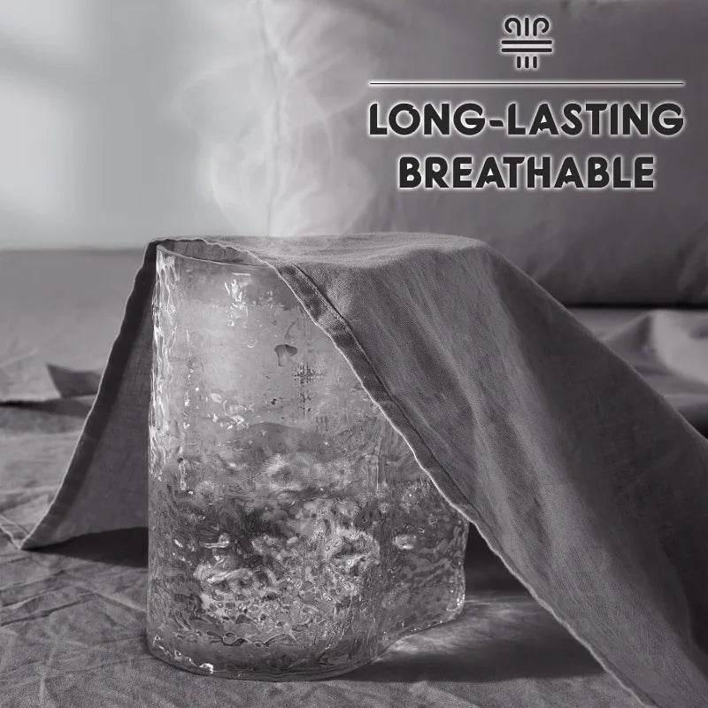 100% French Pure Linen Sheets, Breathable and Durable Line Queen Size Sheets - Loft&Timber