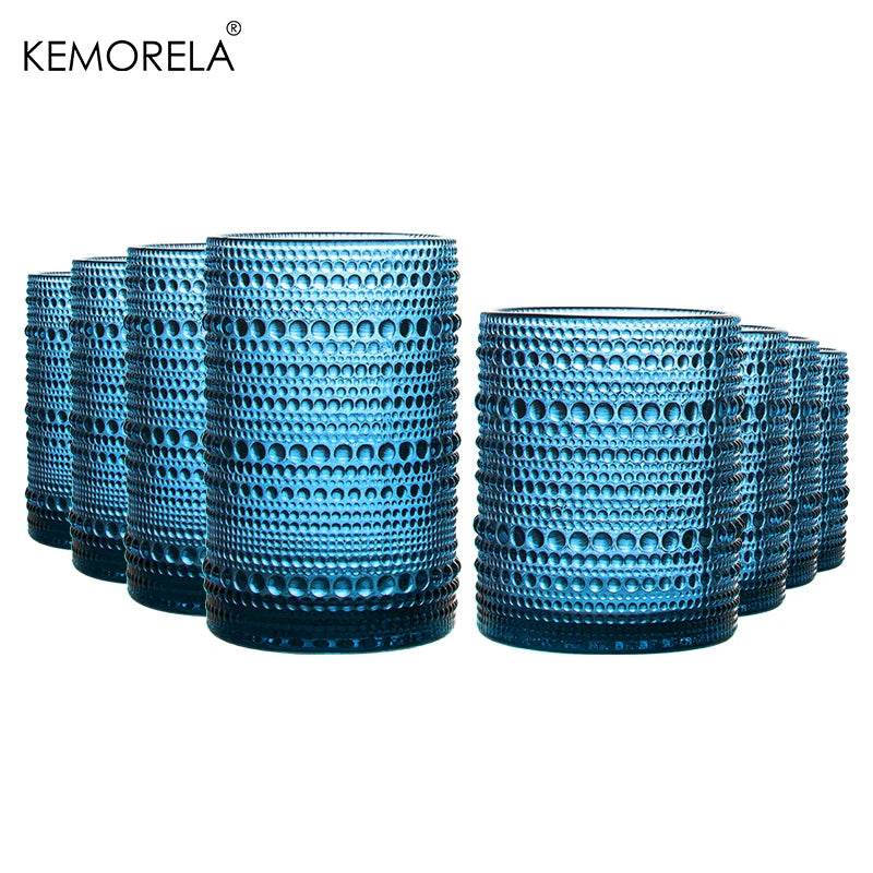 8PCS Vintage Raindrop Glass Cup 300/400ML Highball Glasses - Loft&Timber