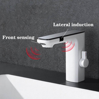 White Smart Daul Sensor Bathroom Basin Faucet - Loft&Timber
