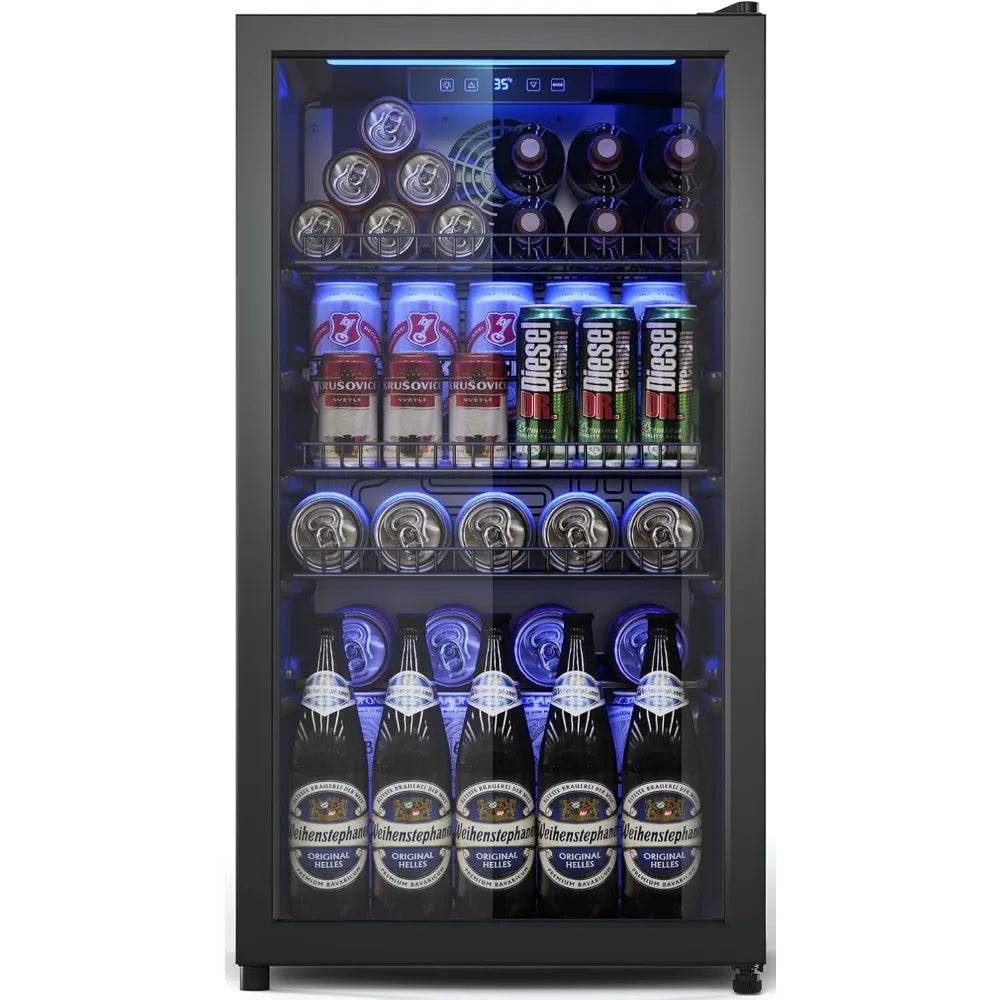 Beverage Fridge, Mini Fridge With Glass Door - Loft&Timber