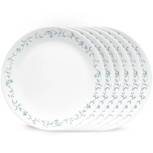 8.5 Inch Glass Salad Plate Set of 6 Lightweight