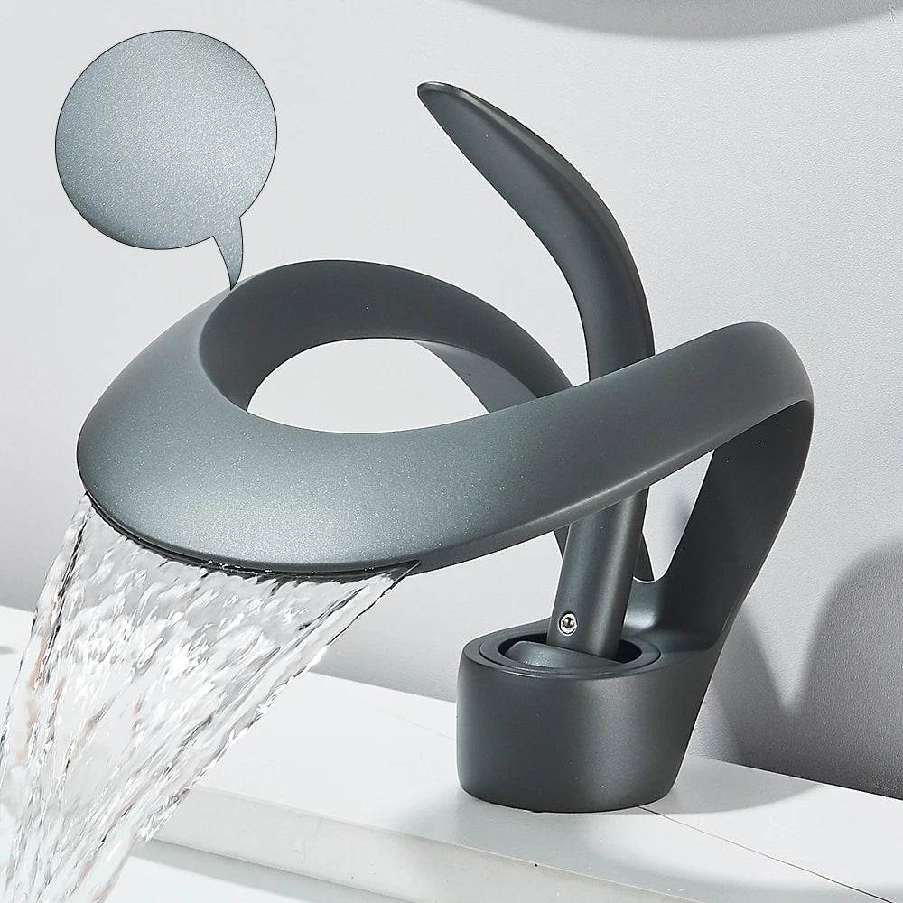 Solid Brass Waterfall Basin Faucet Single Handle - Loft&Timber