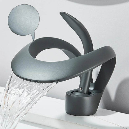 Solid Brass Waterfall Basin Faucet Single Handle - Loft&Timber