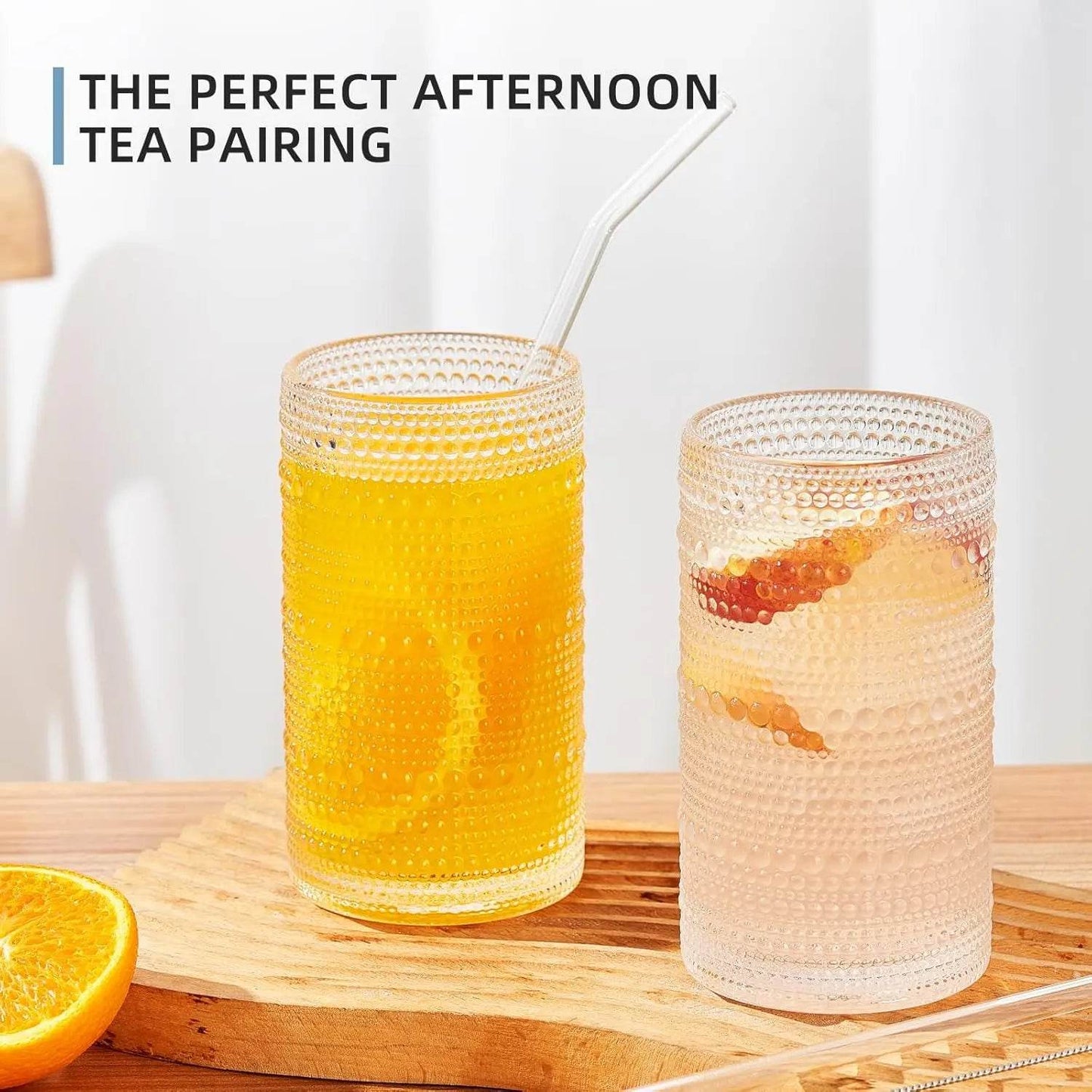 16oz Hobnail Drinking Glasses Set of 6 - Loft&Timber