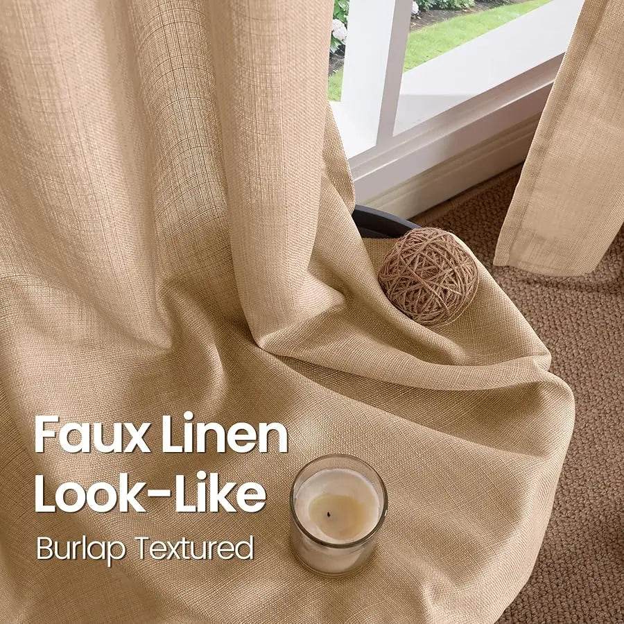 Tan Curtains 84 Inch - Light Filtering - Loft&Timber