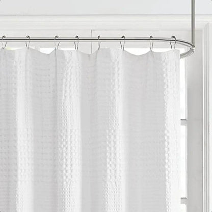 Arlo 100 Cotton Shower Curtain Texture Waffle Weave Design 800 GSM Hotel Quality Soft - Loft&Timber