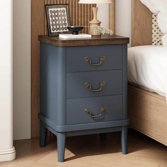 Farmhouse Nightstand with 3 Drawers