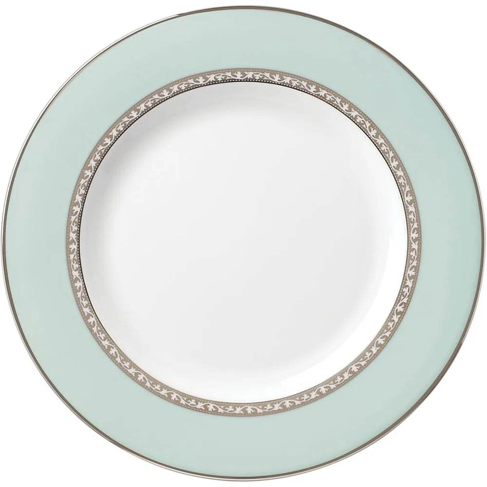 Polished Platinum Accented White Salad Plate 8 Inch - Loft&Timber