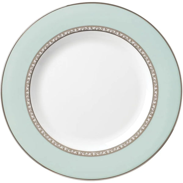 Polished Platinum Accented White Salad Plate 8 Inch