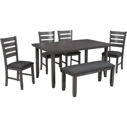 Wood 6-Piece Dining Table Set - Loft&Timber