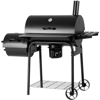 Charcoal Grill, Outdoor BBQ Grill with Offset Smoker and Side Table for Garden and Parties - Loft&Timber