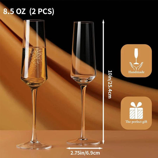2 Pieces Luxury Crystal Champagne Flutes