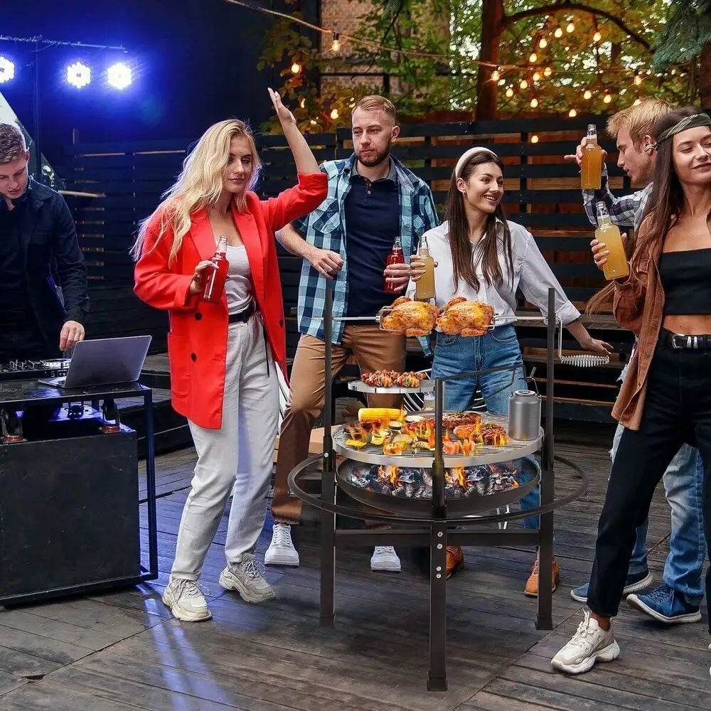 Heavy Duty Cast Iron Charcoal Grill Tabletop BBQ Grill Stove for Camping Picnic - Loft&Timber