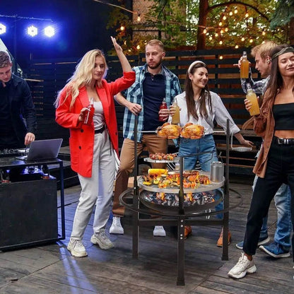 Heavy Duty Cast Iron Charcoal Grill Tabletop BBQ Grill Stove for Camping Picnic - Loft&Timber