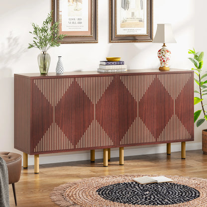 59" Tribesigns Modern Natural Storage Cabinet; Freestanding Floor Cabinet - Loft&Timber